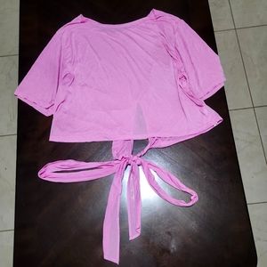 Fabletics Orchid Color Excercise Shirt with Bow